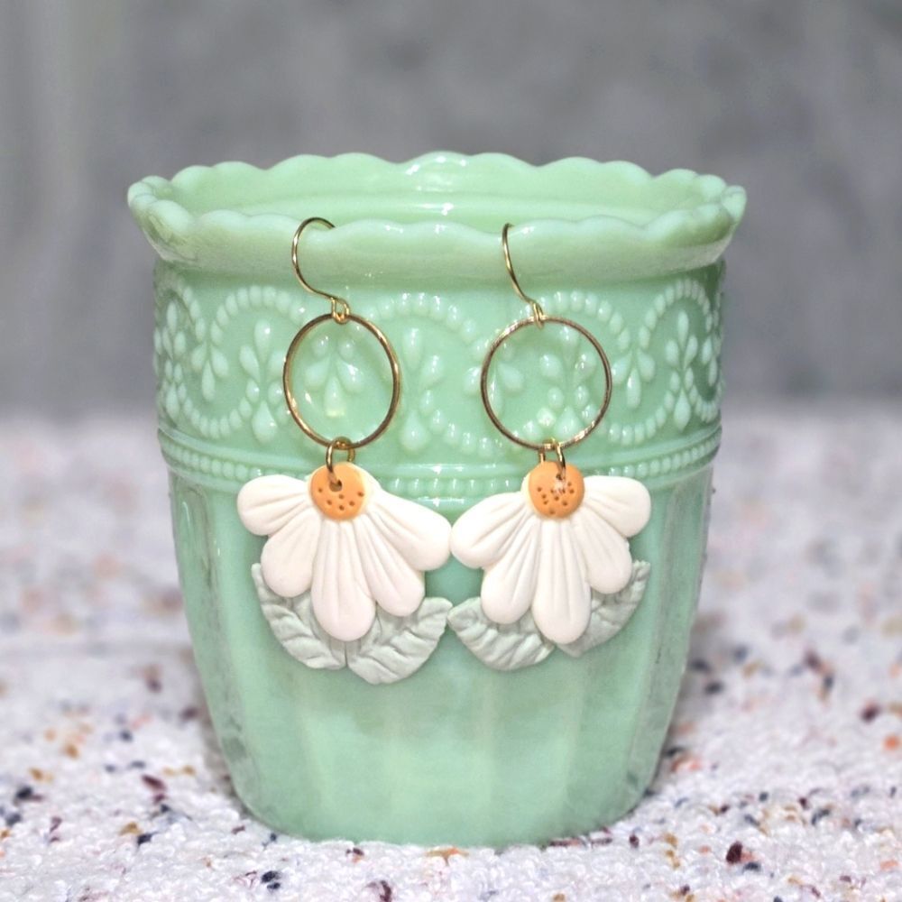 Handmade Polymer Clay Hoop Earrings